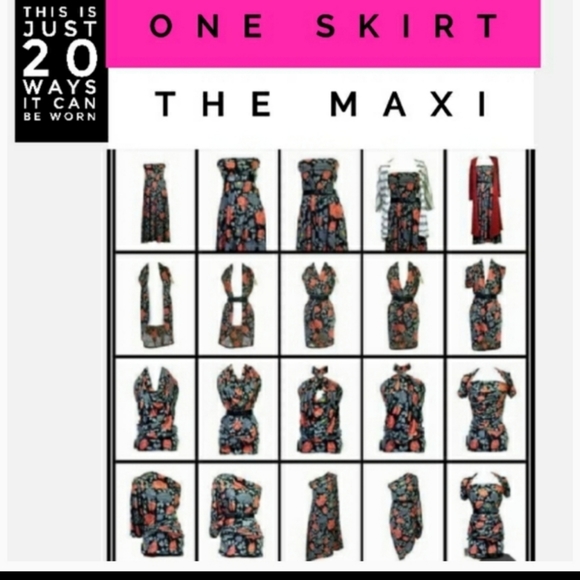 Lularoe Maxi Skirt Plus Size 3X Olive Floral Skirt - Picture 9 of 11